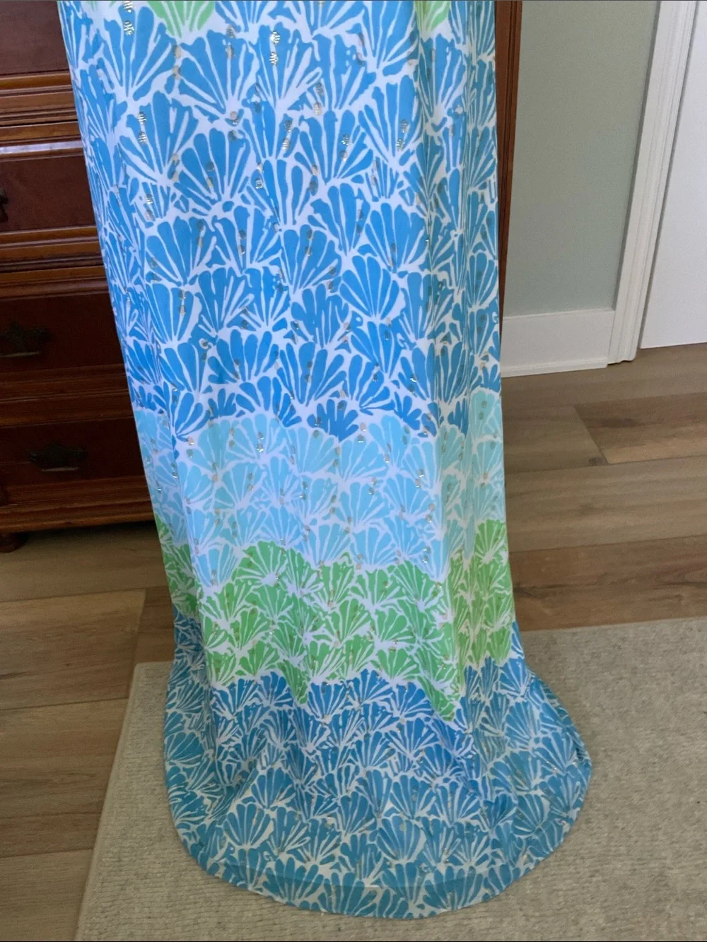 NWT Lilly Pulitzer Dusk Maxi Slip Dress Shell Shacked SZ S Coastal Elegance